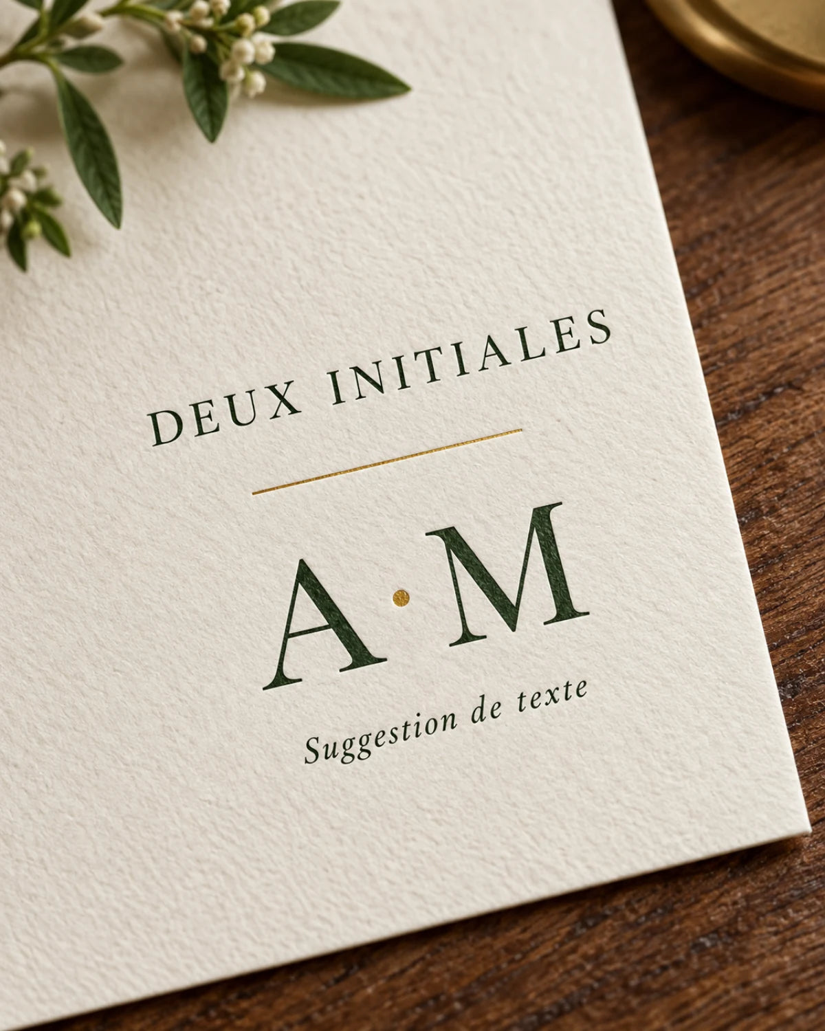 Exemple de texte à personnaliser : deux initiales