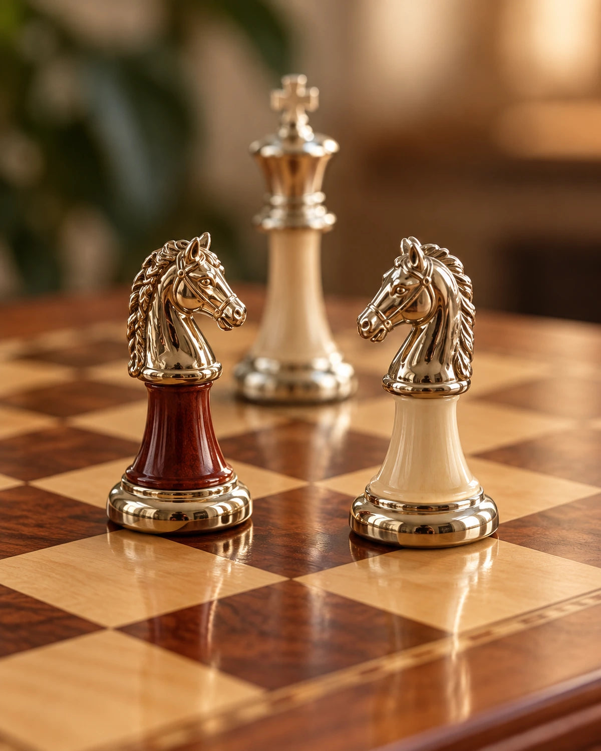 Jeu d’échecs aux accents dorés — vue 3