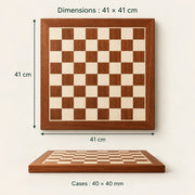 Échiquier seul n°4 acajou et sycomore — dimensions