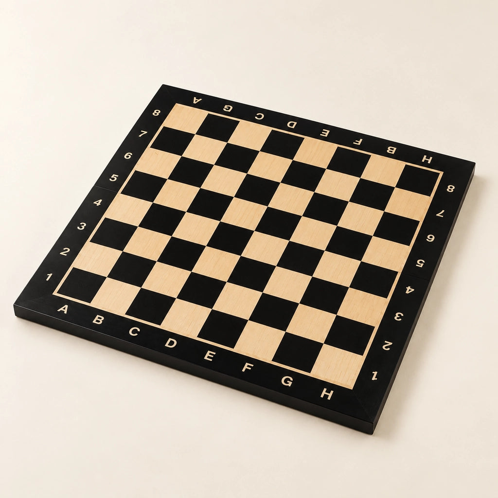 Échiquier seul de tournoi n°4 noir — vue d’ensemble sur fond crème