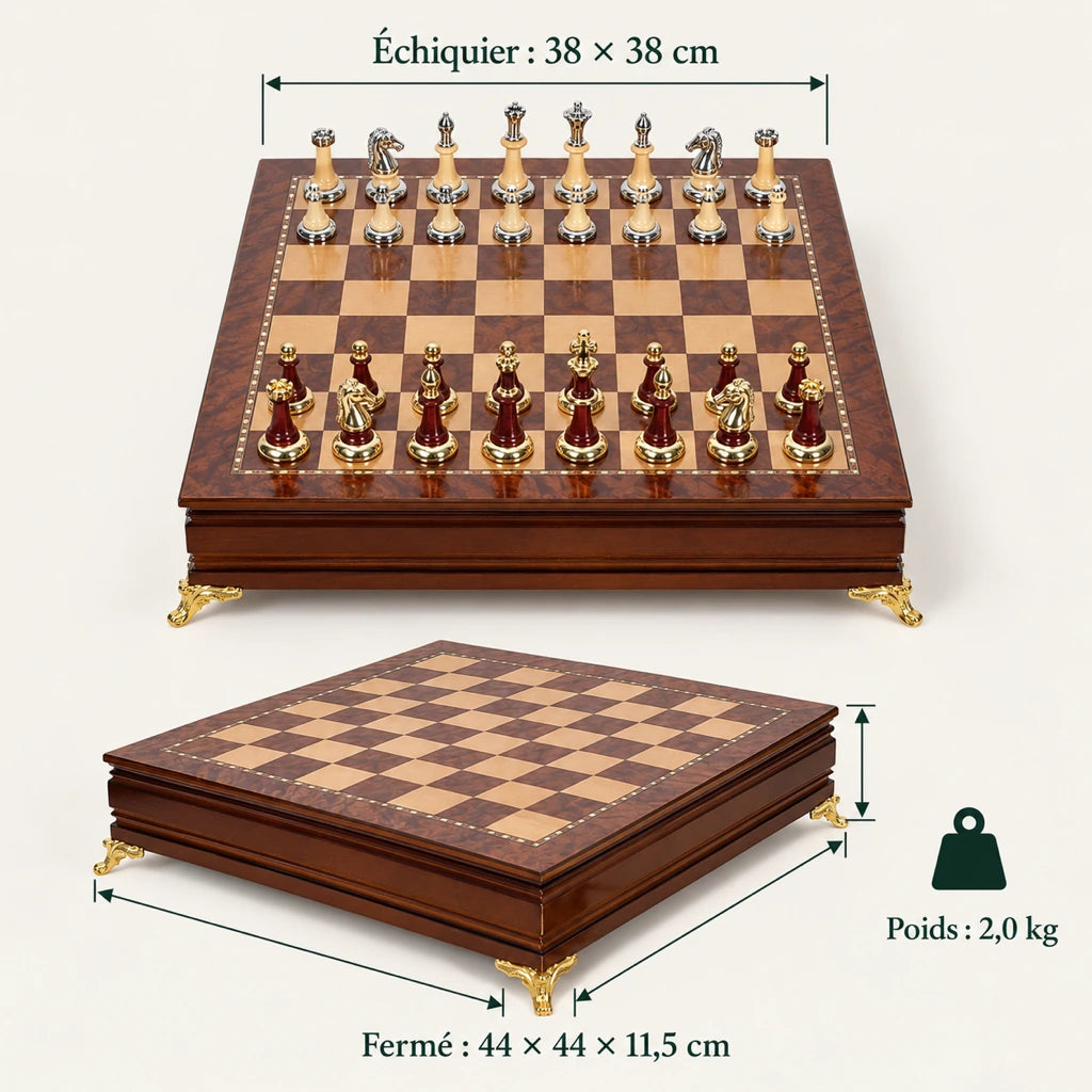 Jeu d’échecs L’Écrin — dimensions