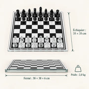 Jeu d’échecs Le Marais en verre — dimensions