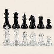 Jeu d’échecs Le Marais en verre — rangée des pièces