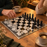 Jeu d’échecs Le Marais en verre — partie en cours