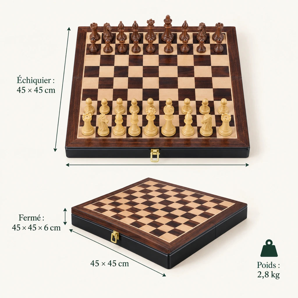 Jeu d’échecs Le Saint-Cloud — dimensions