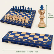 Le Diplomate — roi de 110 mm et coffret fermé de 55 × 27,5 × 6 cm