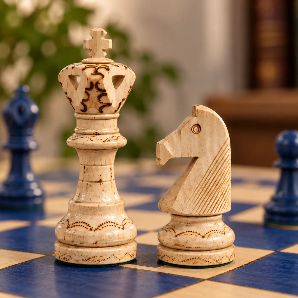 Jeu d’échecs Le Diplomate — détail de la sculpture