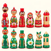 Jeu d’échecs La Matriochka — rangée des pièces