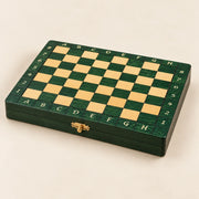 Jeu d’échecs Le Nomade vert — coffret fermé