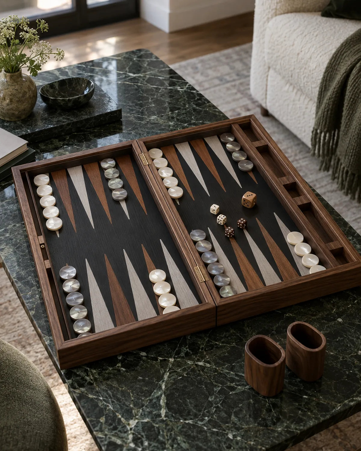 Backgammon Noyer & Chêne noir