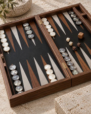 Backgammon Noyer & Chêne noir — 06 detail cadre