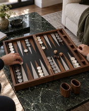 Backgammon Noyer & Chêne noir — 08 jeu en cours