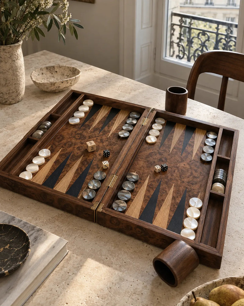 Backgammon Ronce de noyer — 01 ambiance