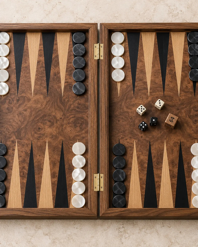 Backgammon Ronce de noyer — 02 dessus