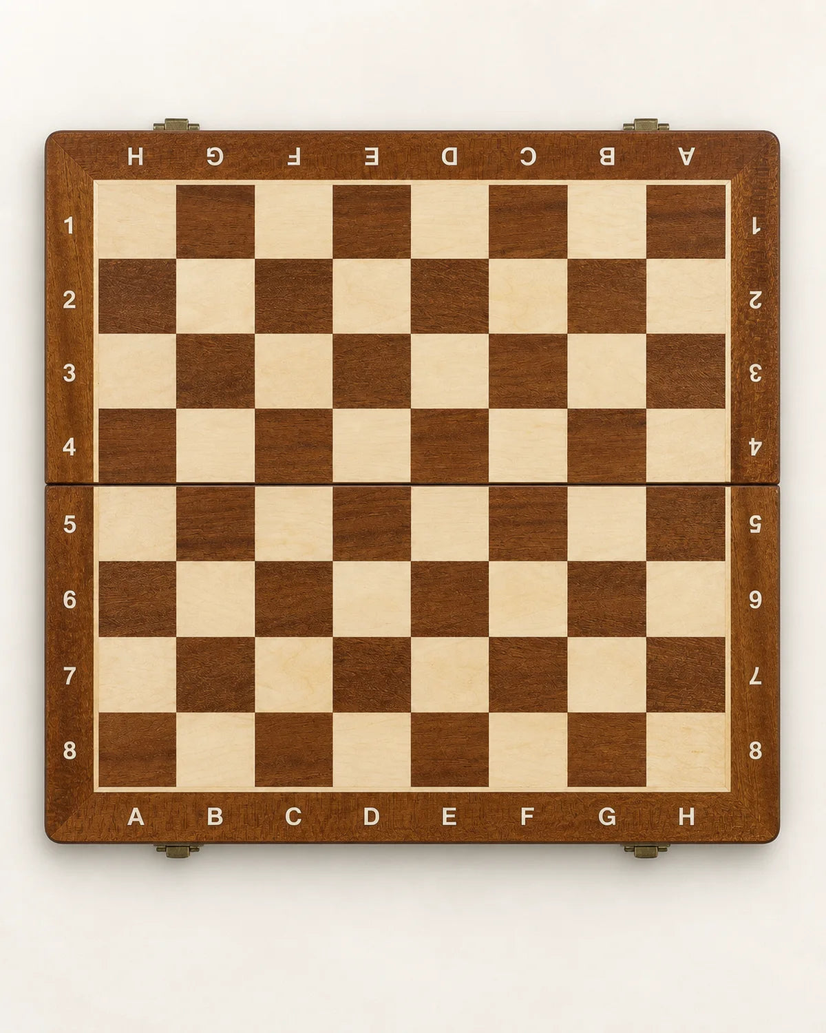 Échiquier marqueté avec coffret — vue du dessus