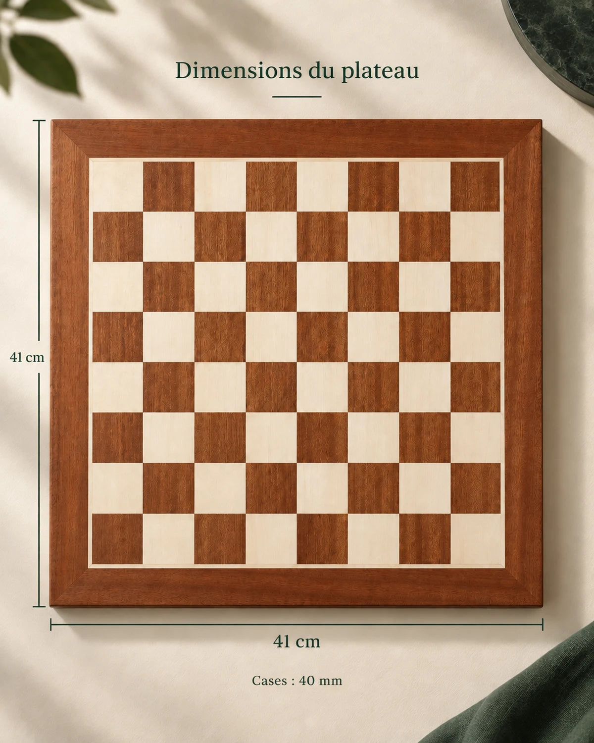 Échiquier n°4 Acajou & Sycomore — 41 cm — vue 3