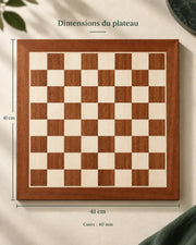 Échiquier n°4 Acajou & Sycomore — 41 cm — vue 3