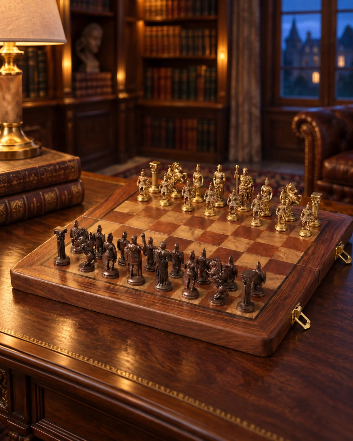Jeu dans une bibliothèque de château