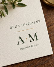 Exemple de texte à personnaliser : deux initiales