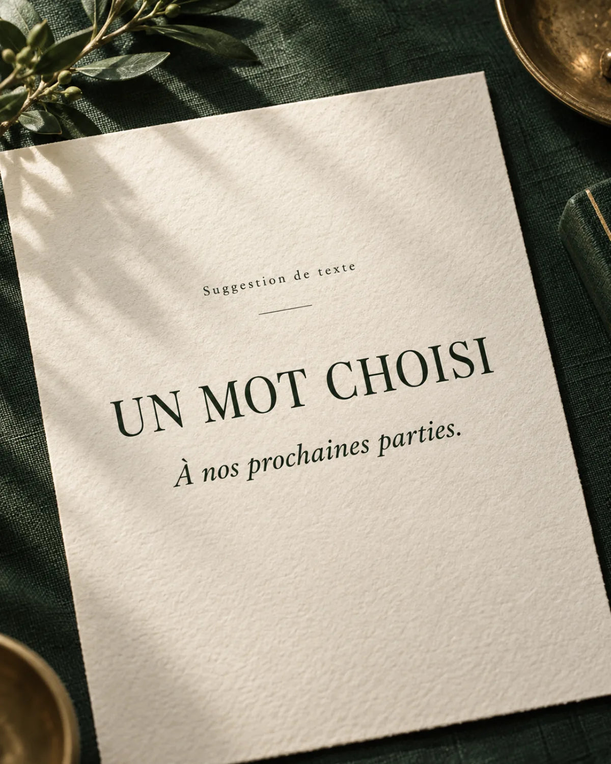 Exemple de texte à personnaliser : un mot choisi