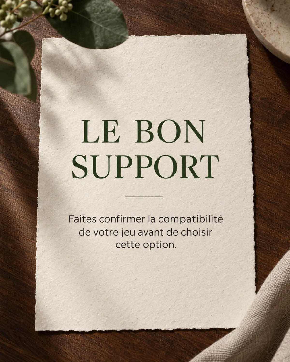Personnalisation — faire confirmer le support