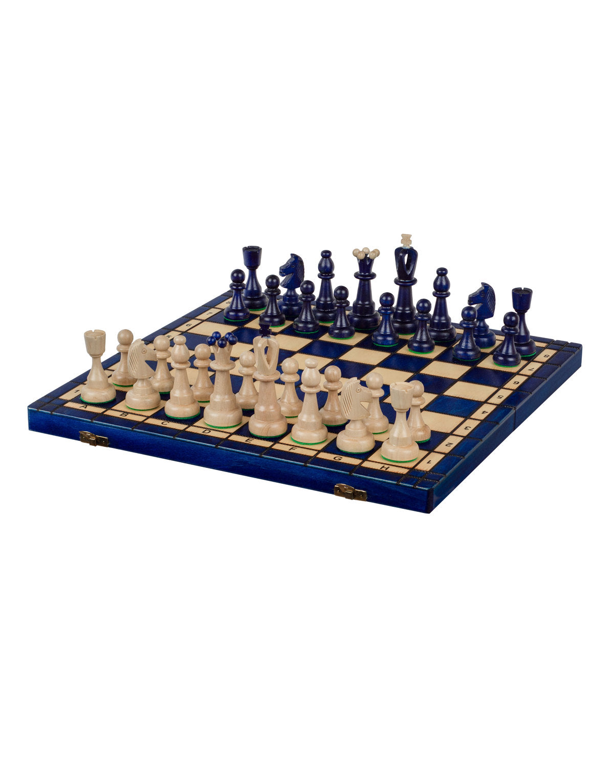 Jeu d’échecs ACE bois avec rangement — plateau ouvert avec ses pièces, photo fabricant