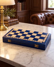 Jeu d’échecs ACE bois avec rangement — vue de profil