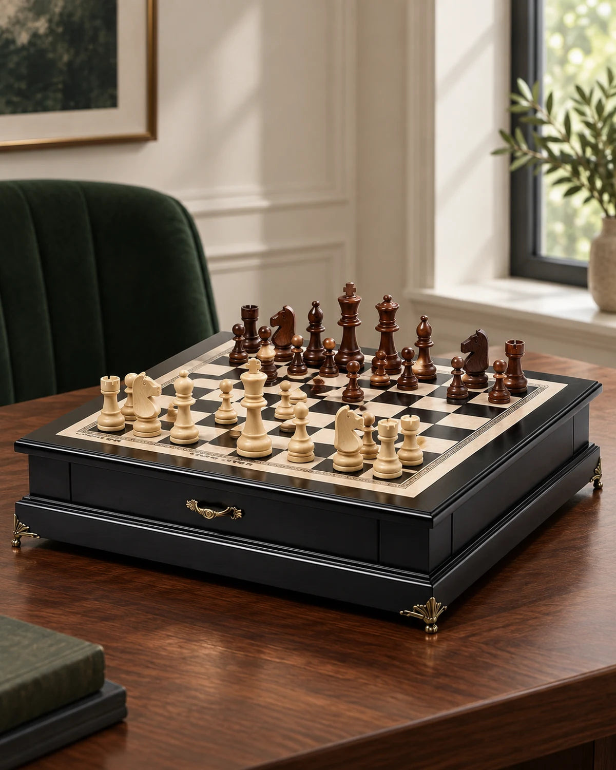 Jeu d’échecs noir décoratif — vue 2