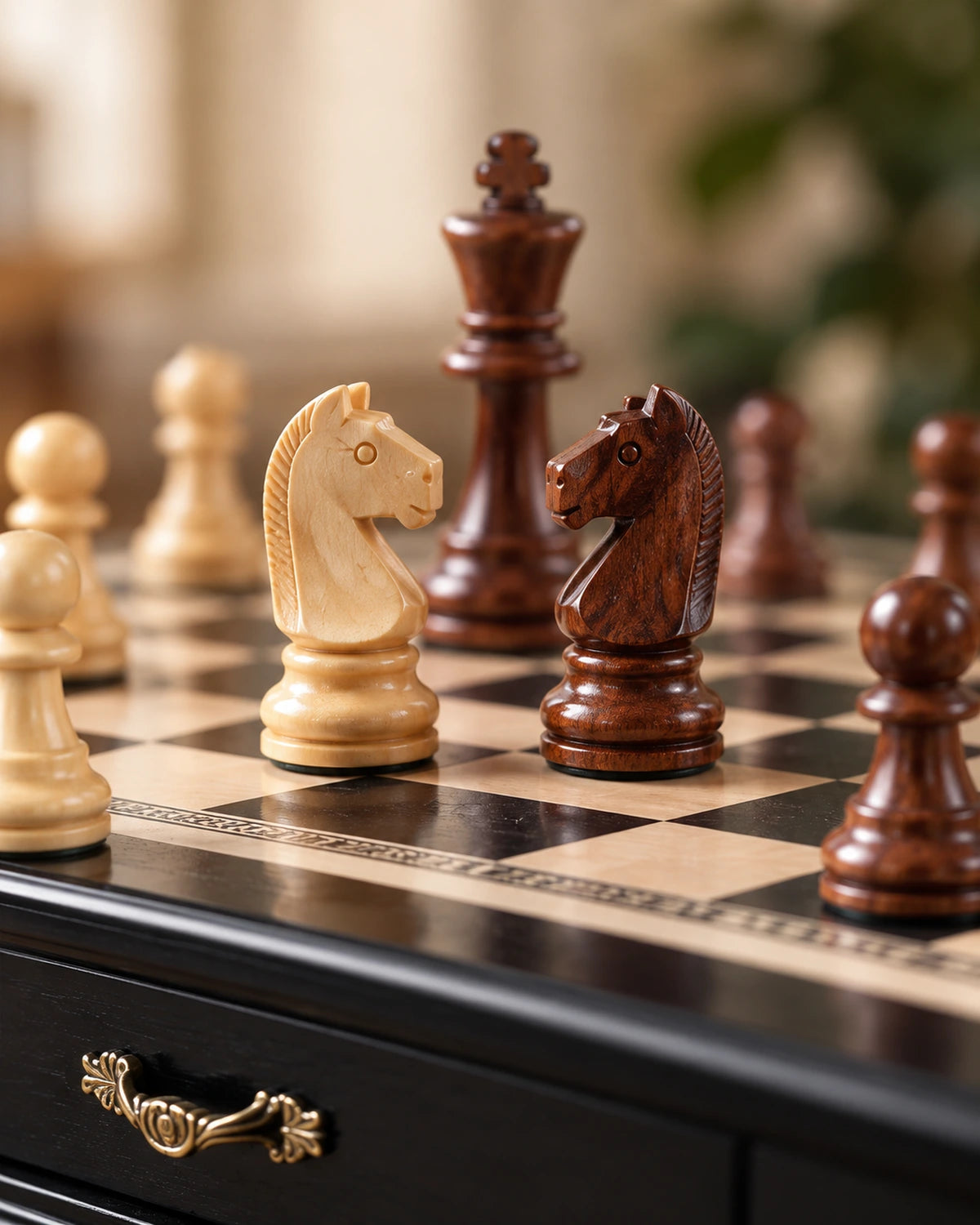 Jeu d’échecs noir décoratif — vue 3