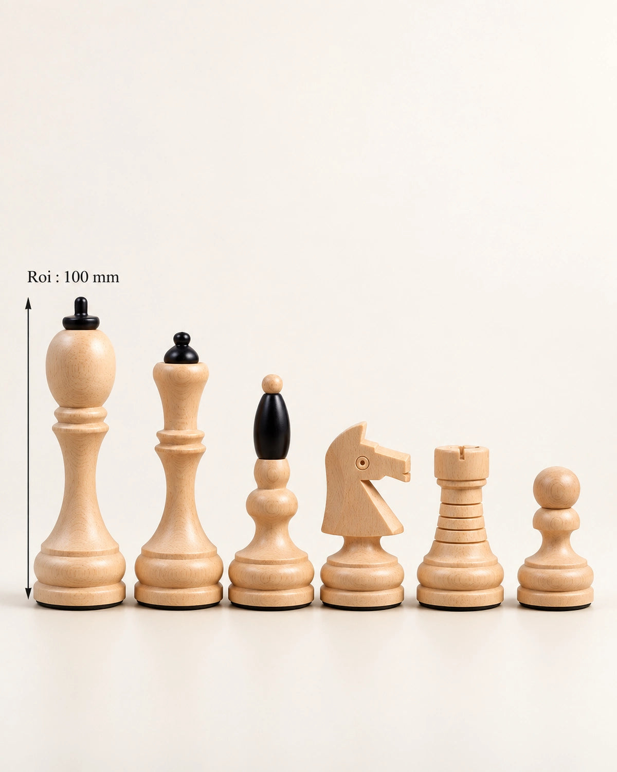Jeu d’échecs Classic bois — détail des matières