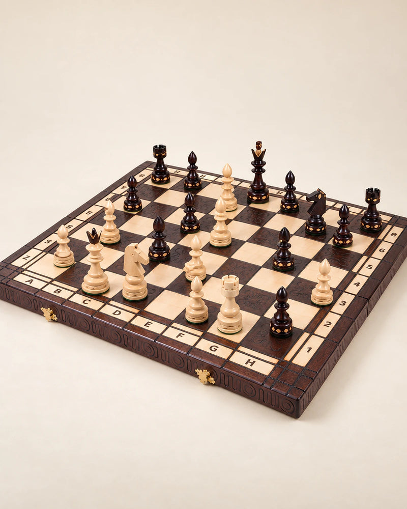 Jeu d’échecs Indian en bois — vue 1