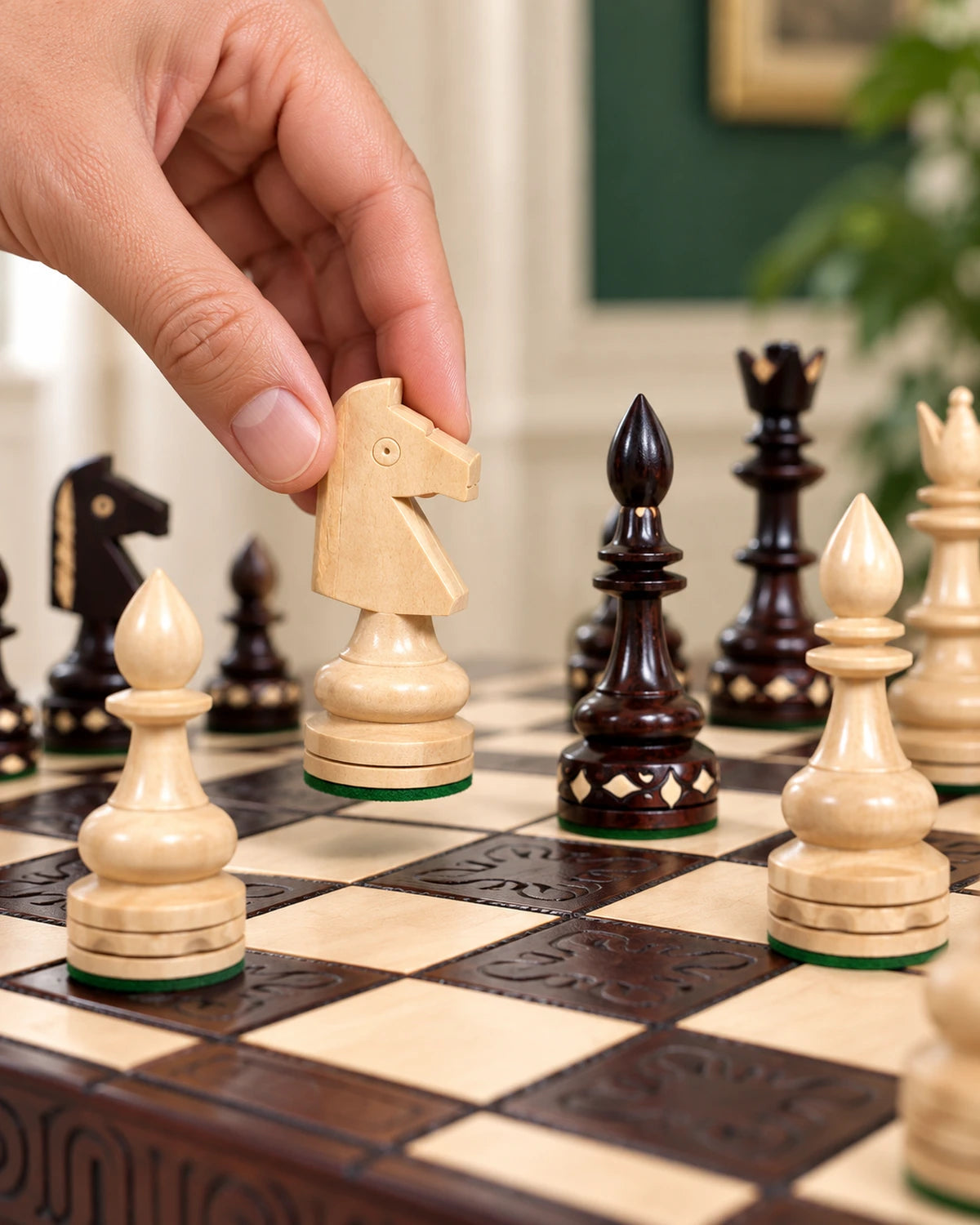 Jeu d’échecs Indian en bois — vue 5