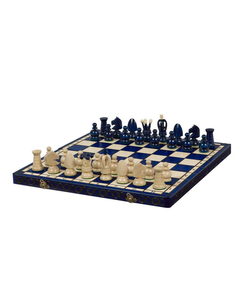 Jeu d’échecs King's grand modèle — plateau ouvert avec ses pièces, photo fabricant