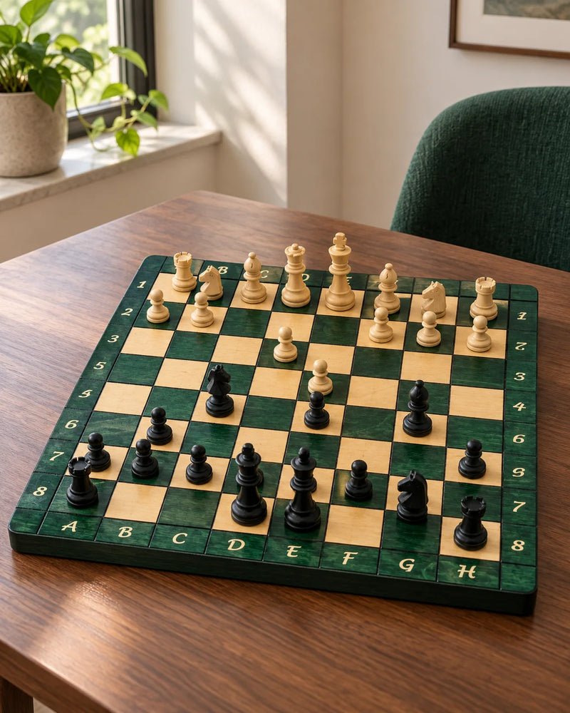 Jeu d’échecs Magnetic bois — mise en situation