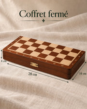 Jeu d’échecs magnétique marqueté — jeu fermé