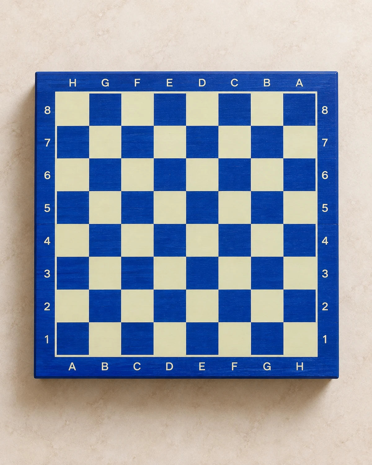 Jeu d’échecs magnétique mini 20 cm bleu — vue du dessus