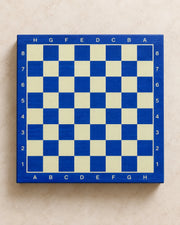 Jeu d’échecs magnétique mini 20 cm bleu — vue du dessus
