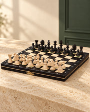 Jeu d’échecs magnétique noir 27 cm — le jeu et ses pièces, ambiance premium