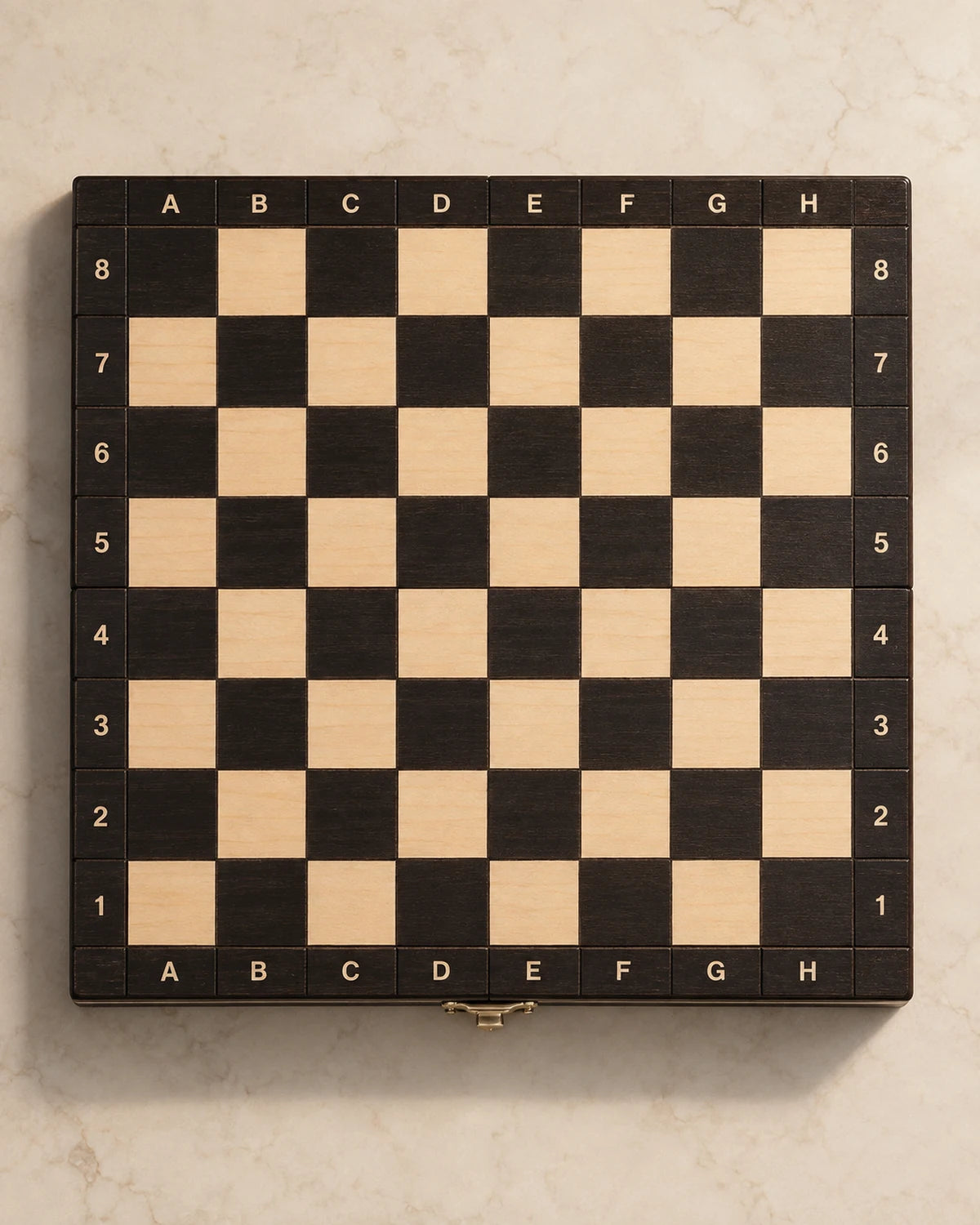 Jeu d’échecs magnétique noir 27 cm — vue du dessus