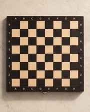 Jeu d’échecs magnétique noir 27 cm — vue du dessus