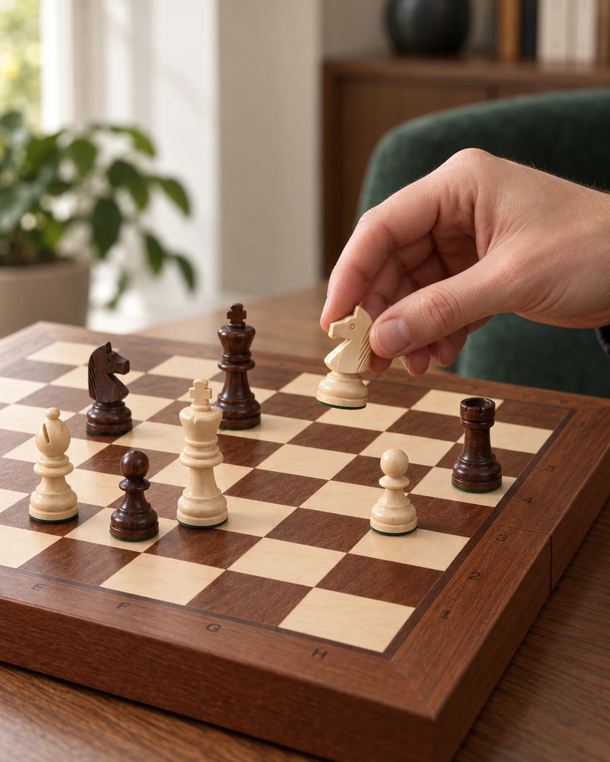 Jeu d’échecs Olympic petit modèle — pièce en main