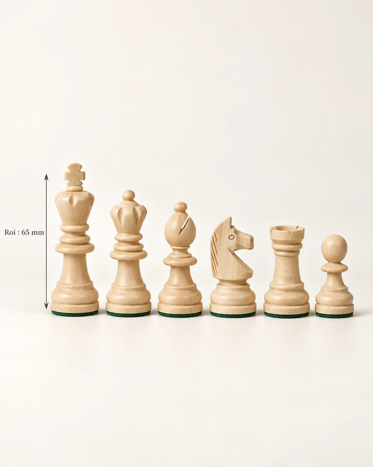 Jeu d’échecs Olympic petit modèle — détail des matières