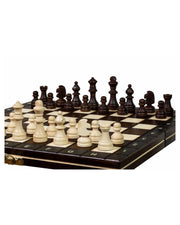 Jeu d’échecs scolaire magnétique — plateau ouvert avec ses pièces, photo fabricant