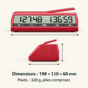 Pendule d’échecs numérique DGT 2500 — dimensions