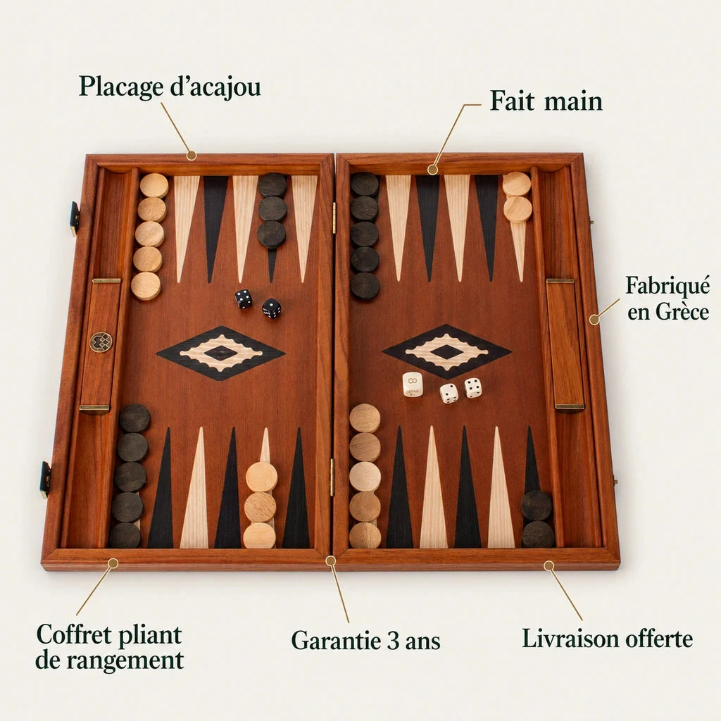 Backgammon Manopoulos Acajou BMM2 – najważniejsze cechy