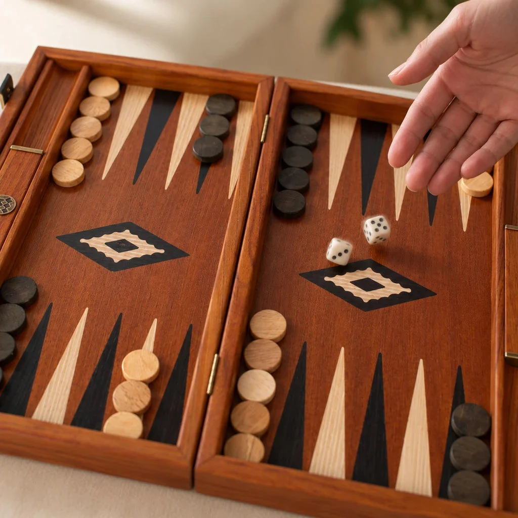 Backgammon Manopoulos Acajou BMM2 – rzut kośćmi