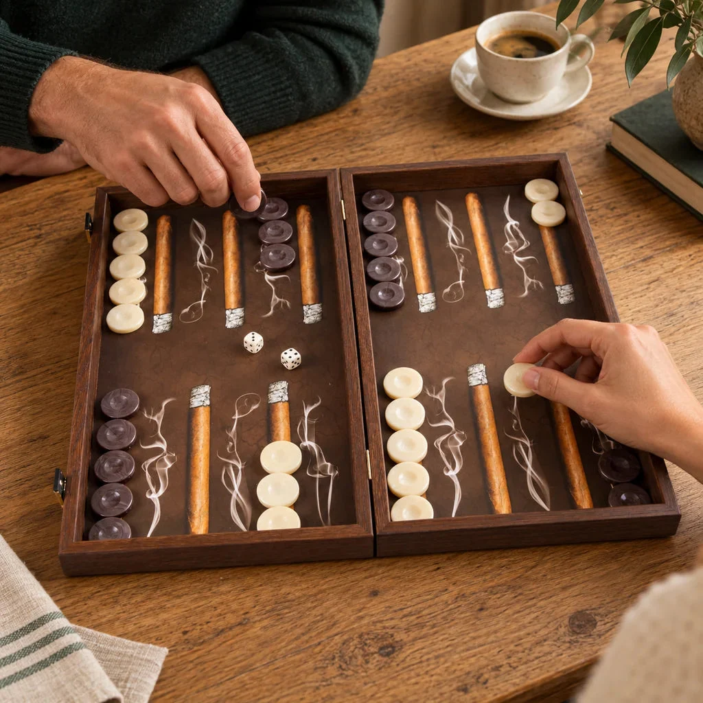 Backgammon Manopoulos Robusto TXL1ROB – partia w toku