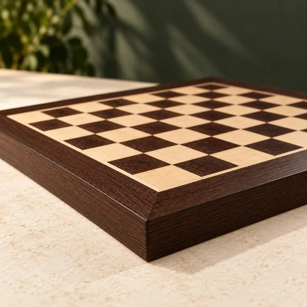 No. 4 wenge and maple chess board — thickness of the board