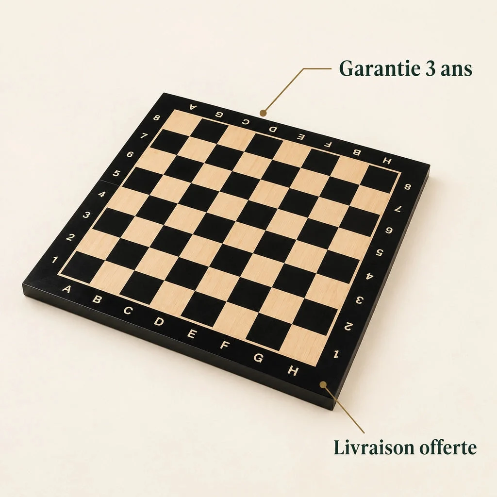 No. 4 black tournament chess board — key features