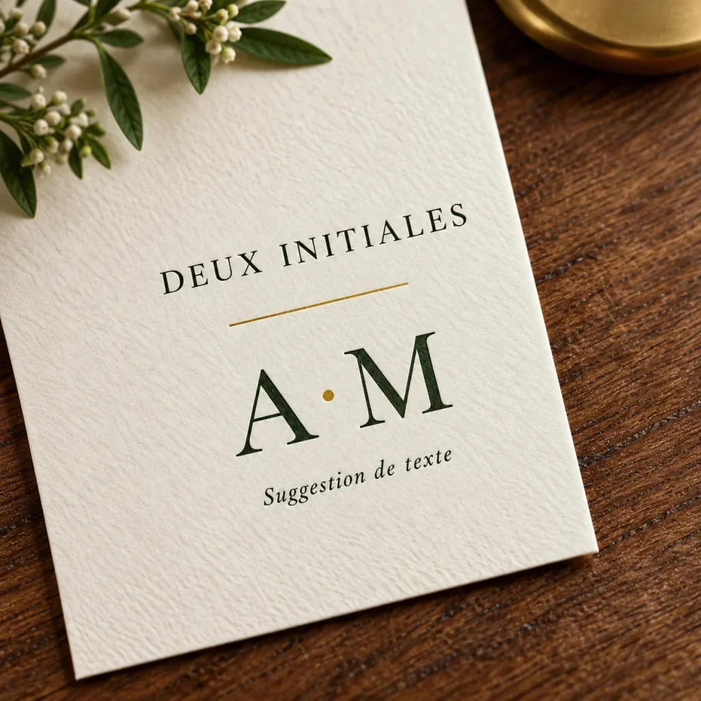 Example of personalized text: two initials